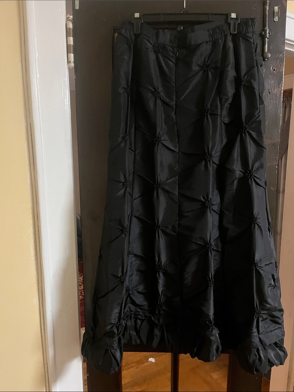 Black Pin-Tuck Detail Maxi Skirt - Women's